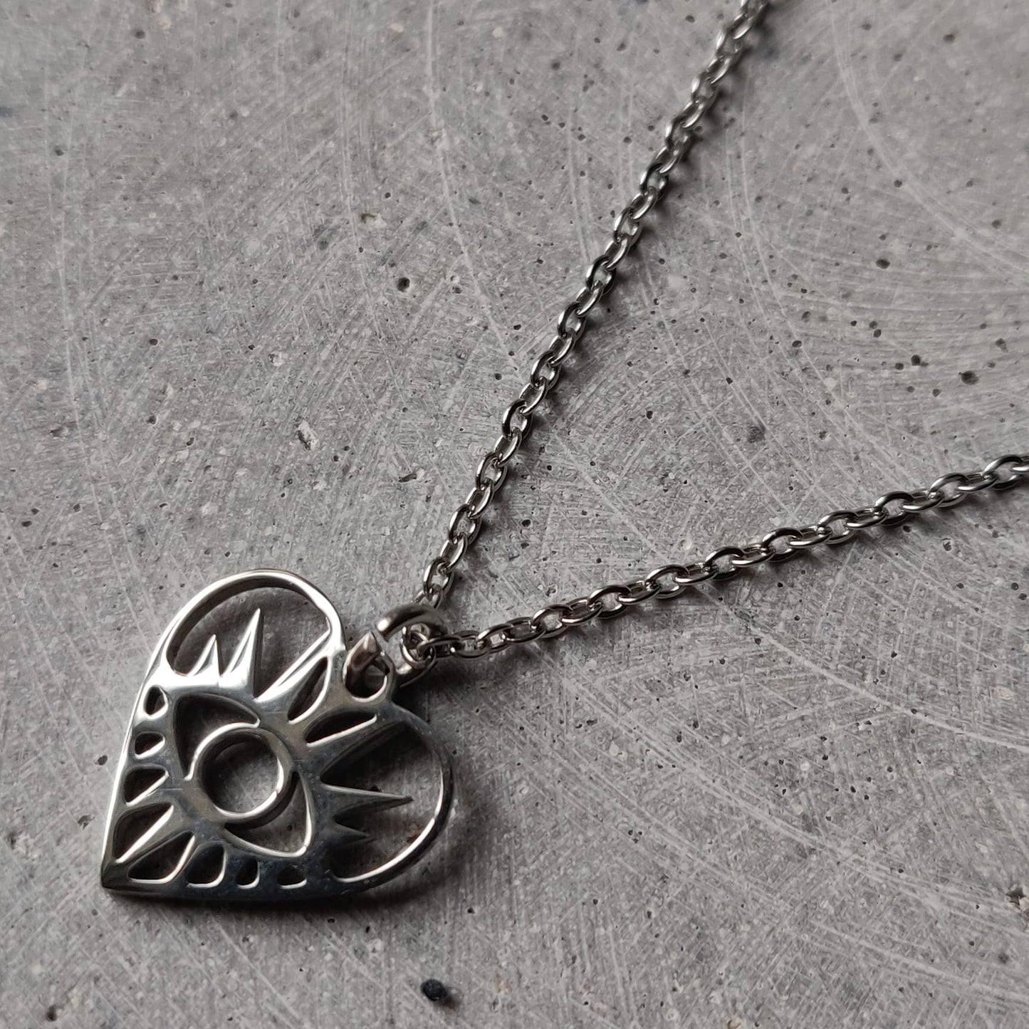 Heart Eye Stainless Steel Necklace