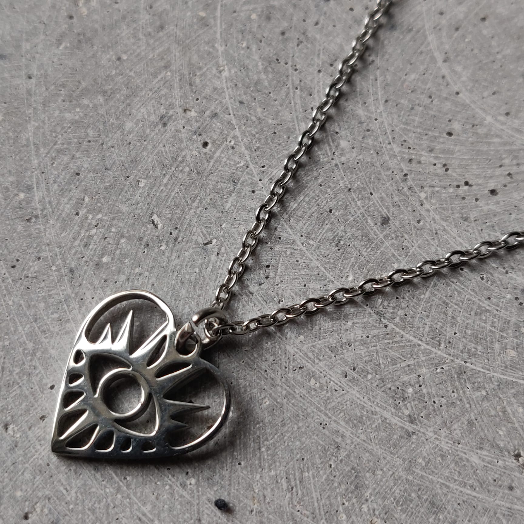 Heart Eye Stainless Steel Necklace