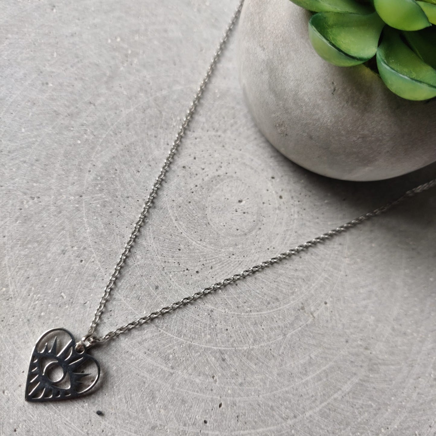 Heart Eye Stainless Steel Necklace