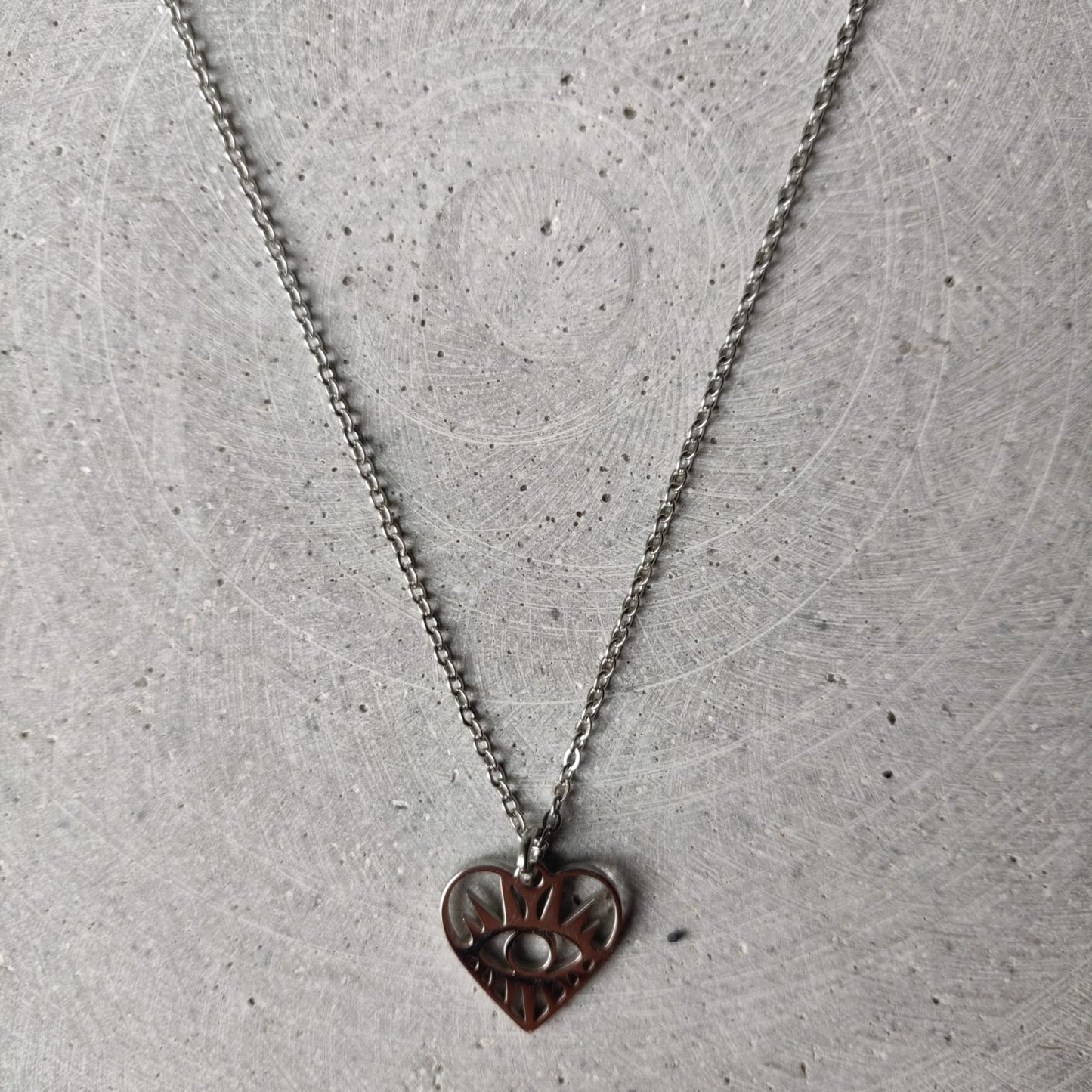 Heart Eye Stainless Steel Necklace