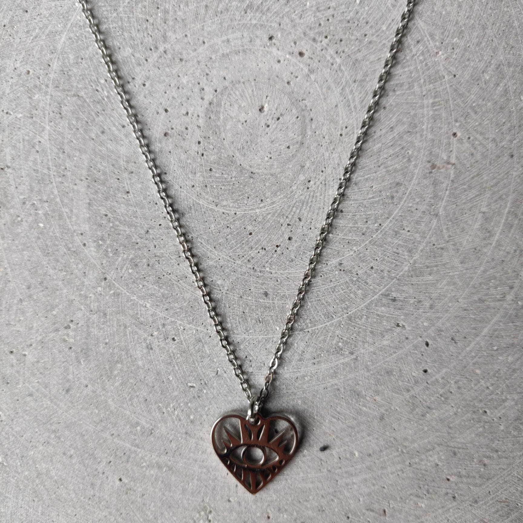 Heart Eye Stainless Steel Necklace