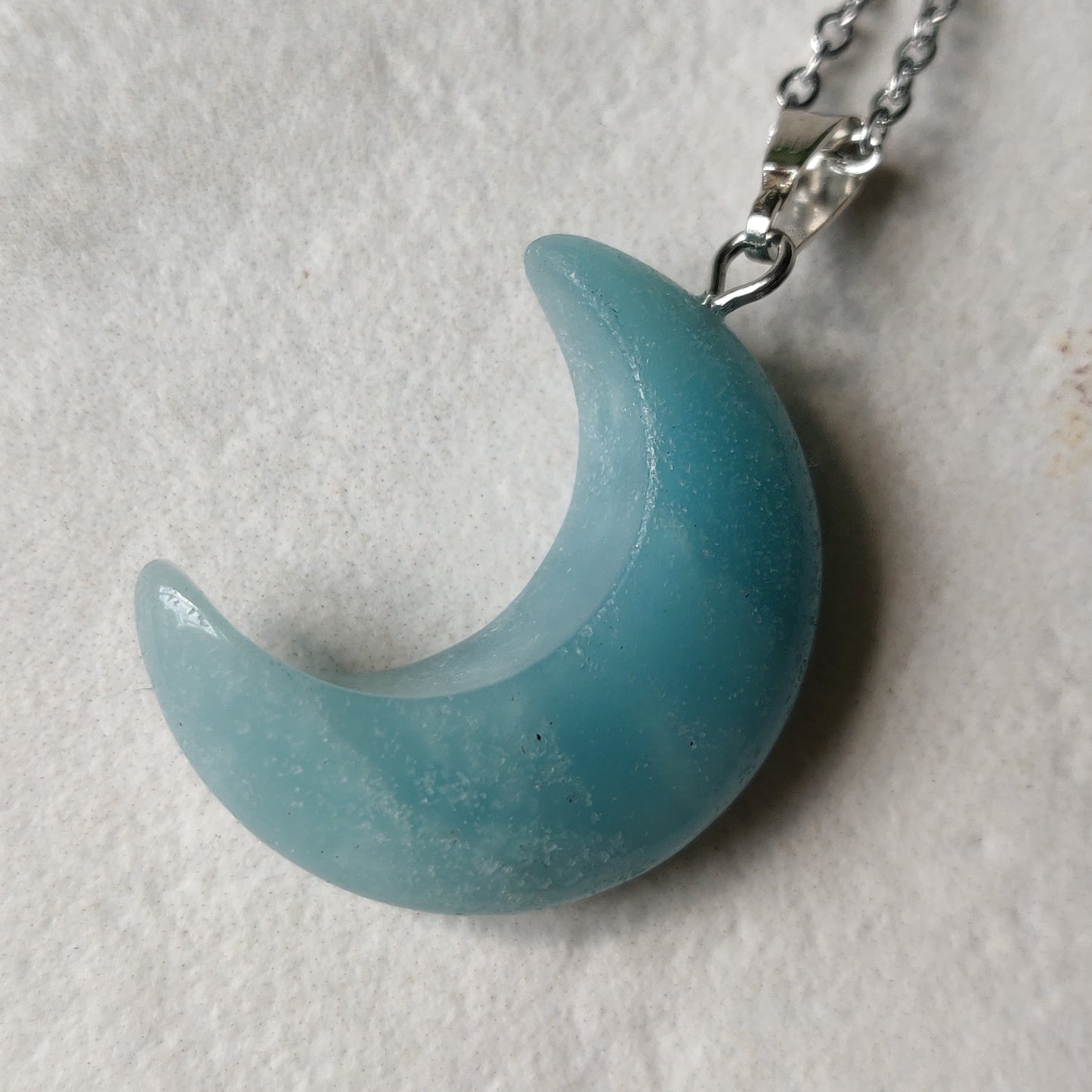 Amazonite Crystal Moon Necklace