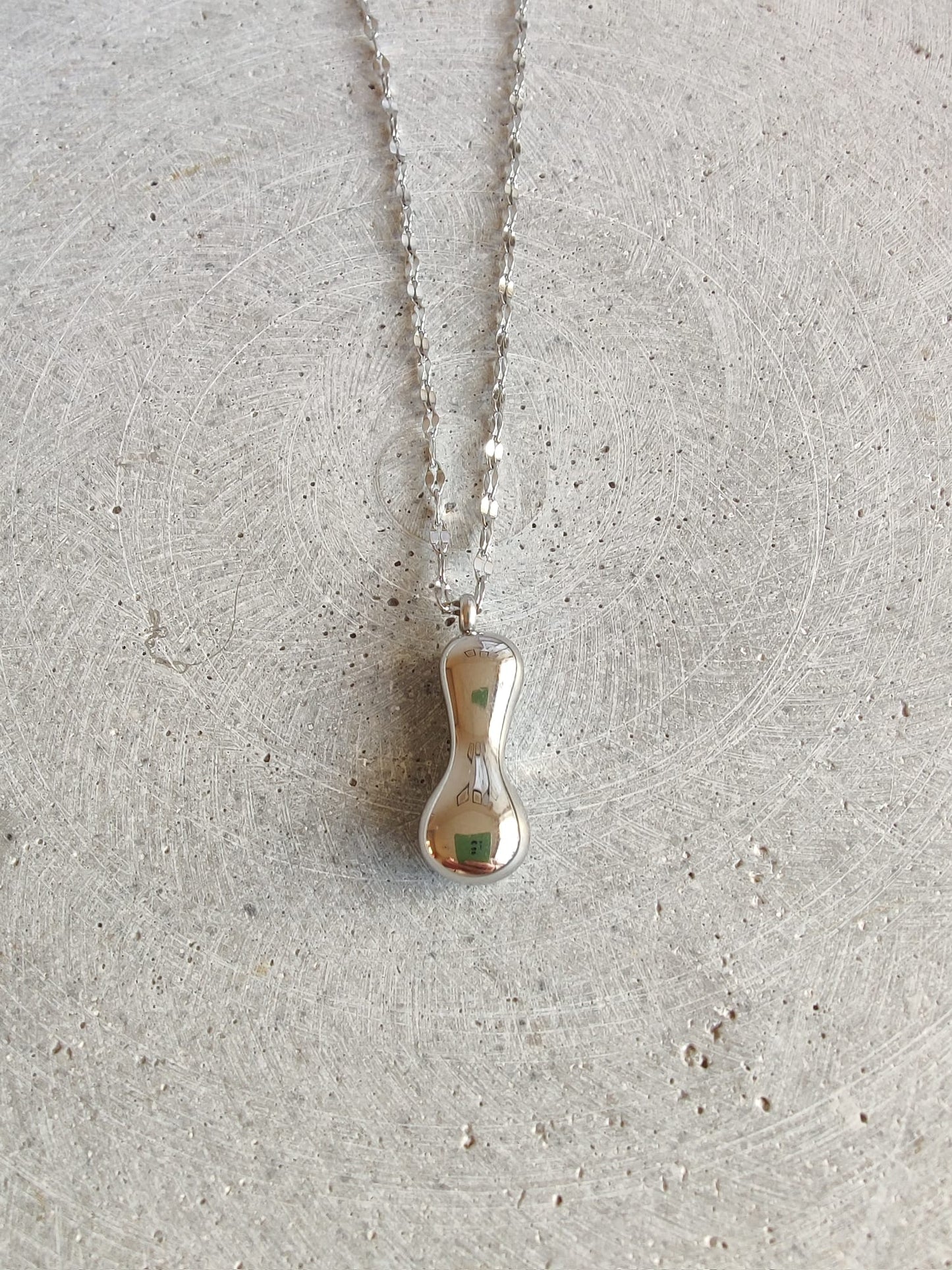 Silver Bubble Initial Letter Stainless Steel Necklace