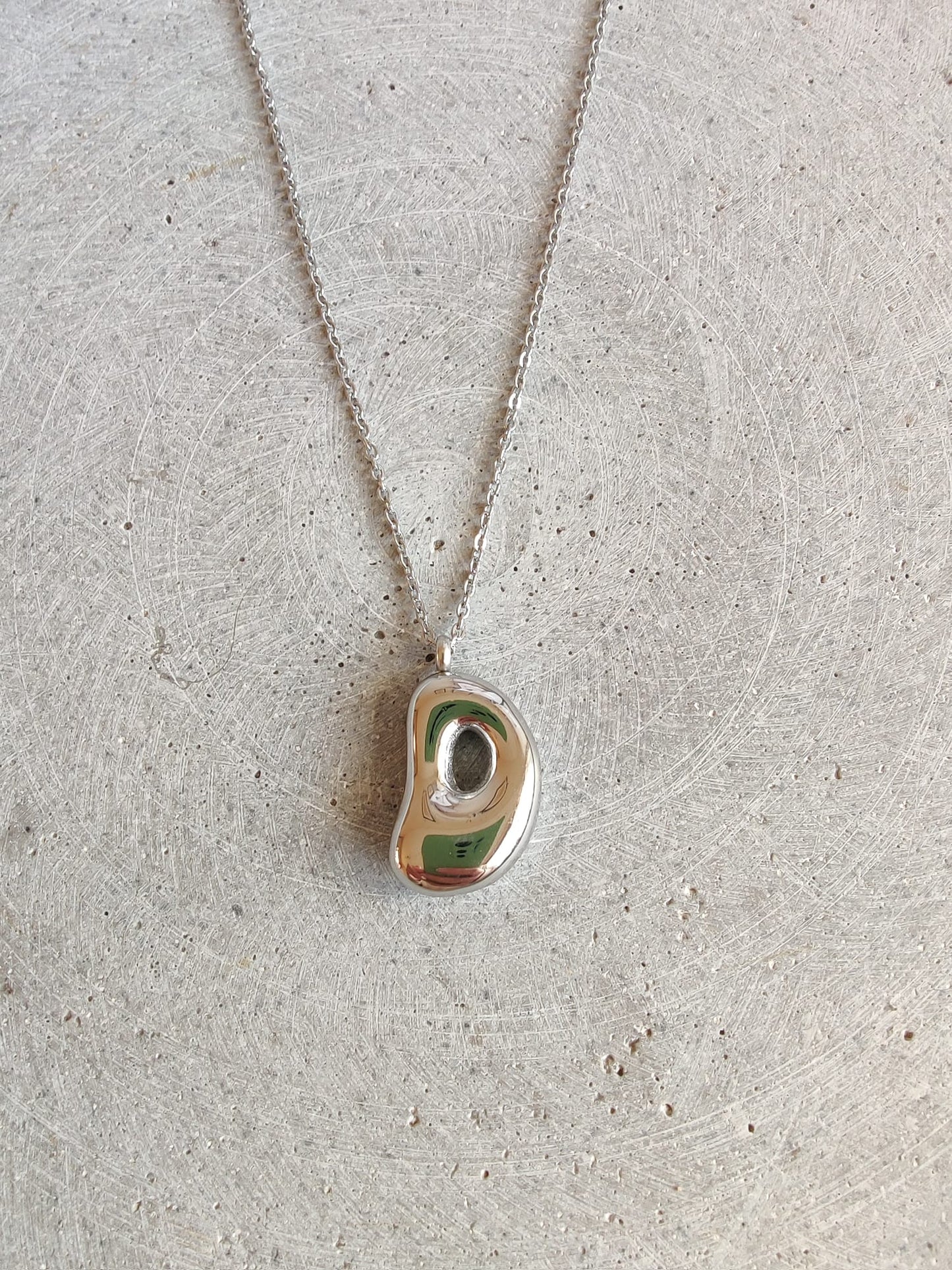 Silver Bubble Initial Letter Stainless Steel Necklace