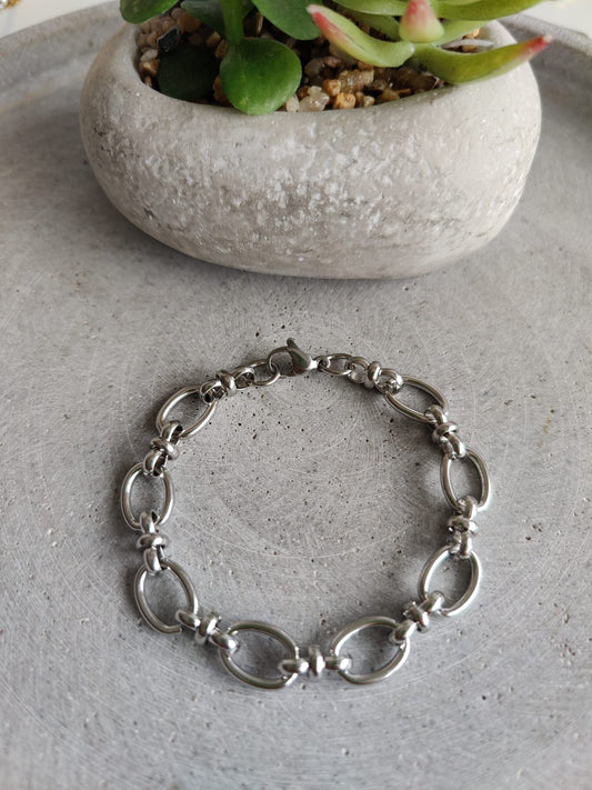Oval Link Stainless Steel Chain Bracelet