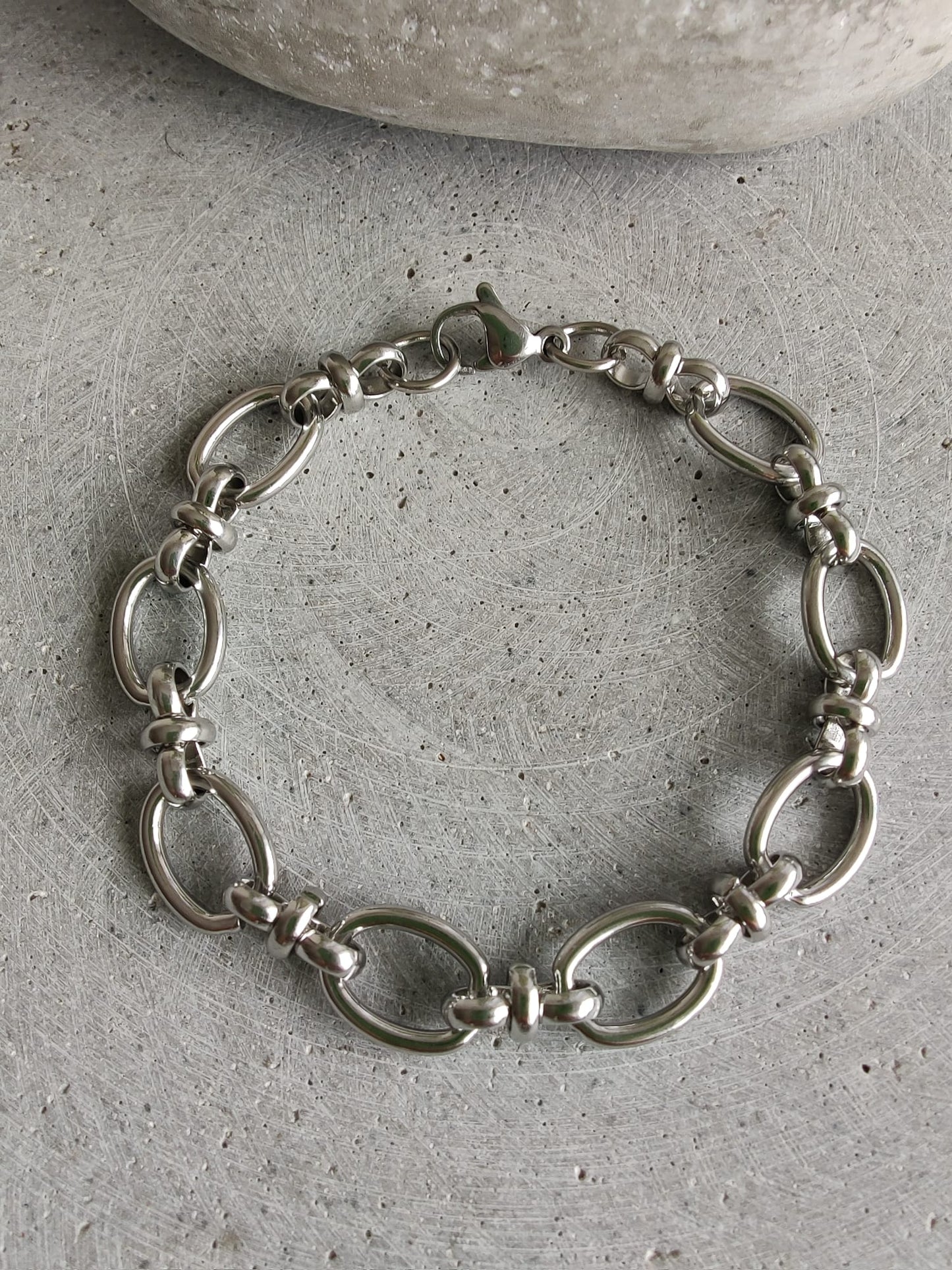 Oval Link Stainless Steel Chain Bracelet