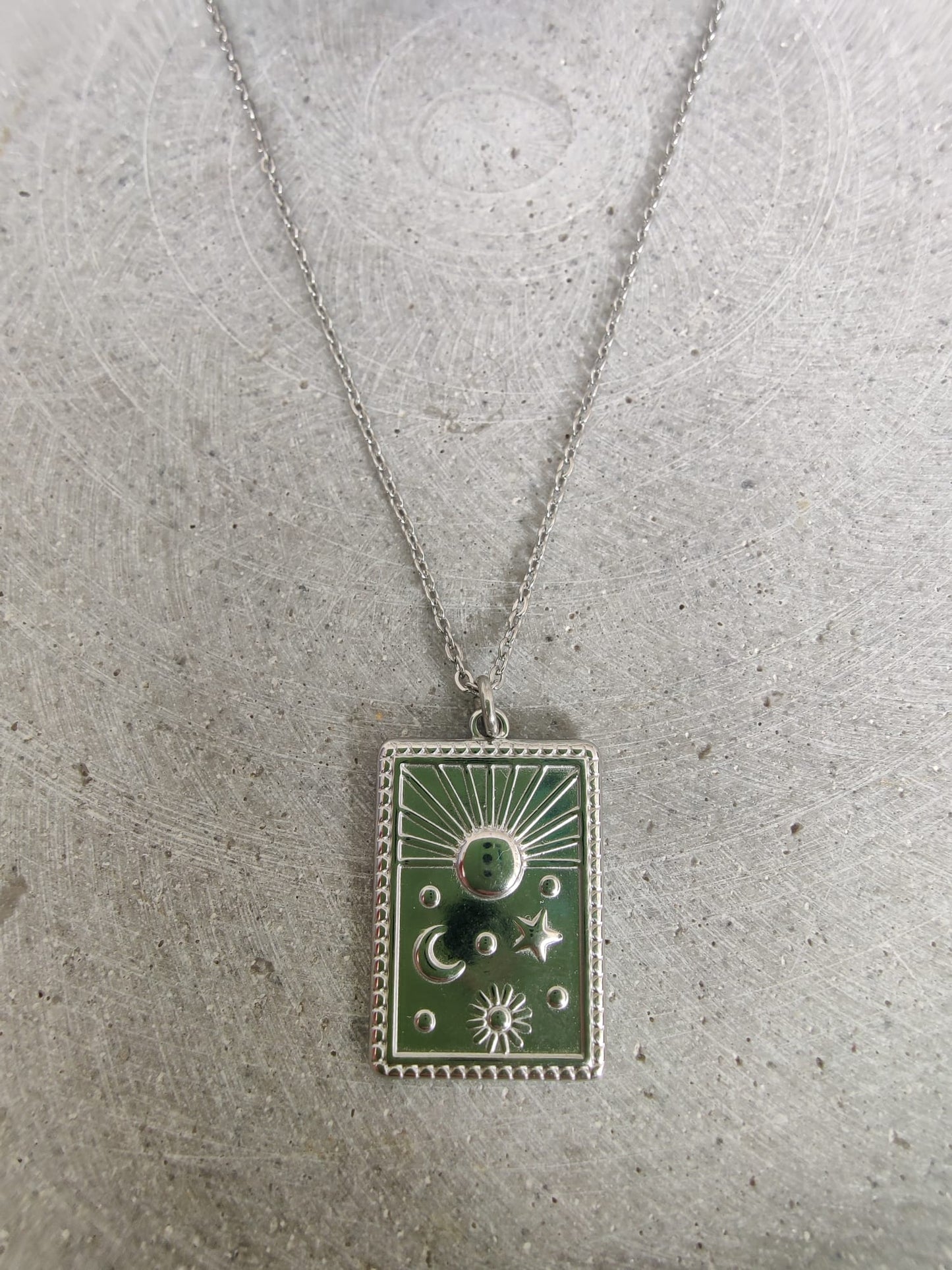 Sun Moon Stars Stainless Steel Necklace