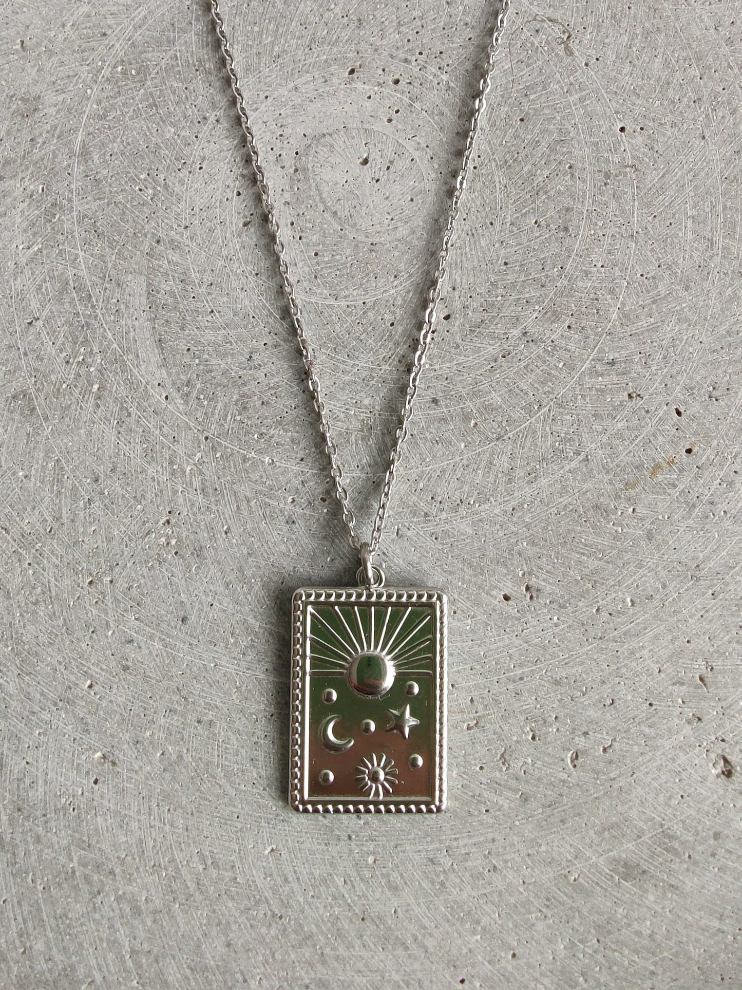 Sun Moon Stars Stainless Steel Necklace