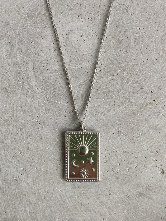 Sun Moon Stars Stainless Steel Necklace