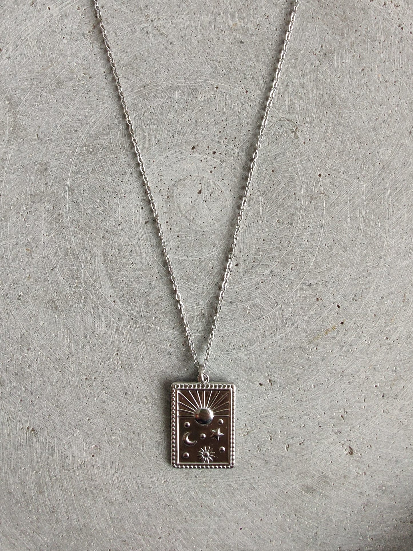 Sun Moon Stars Stainless Steel Necklace