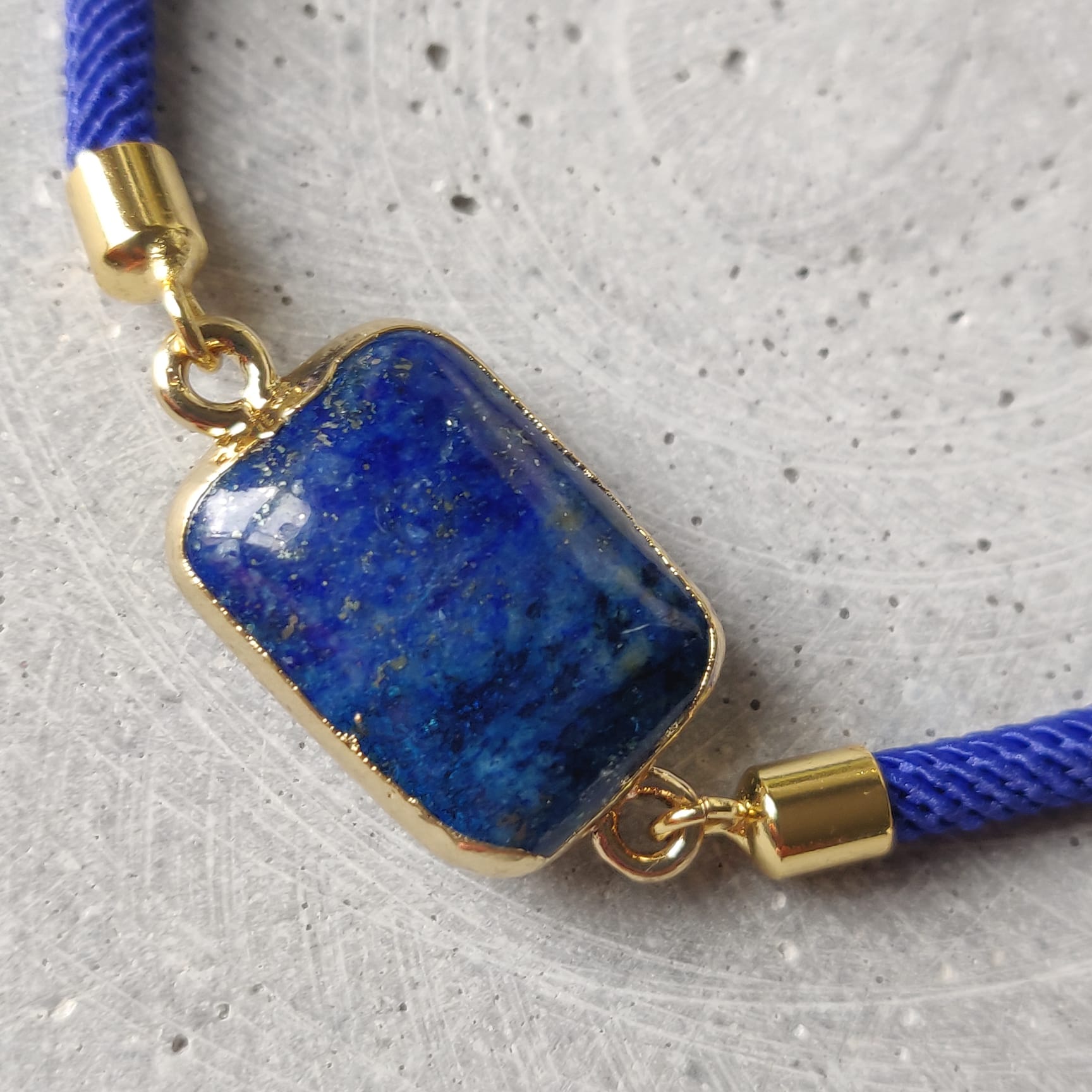 Lapis Lazuli Adjustable Bracelet on a Twisted Cord