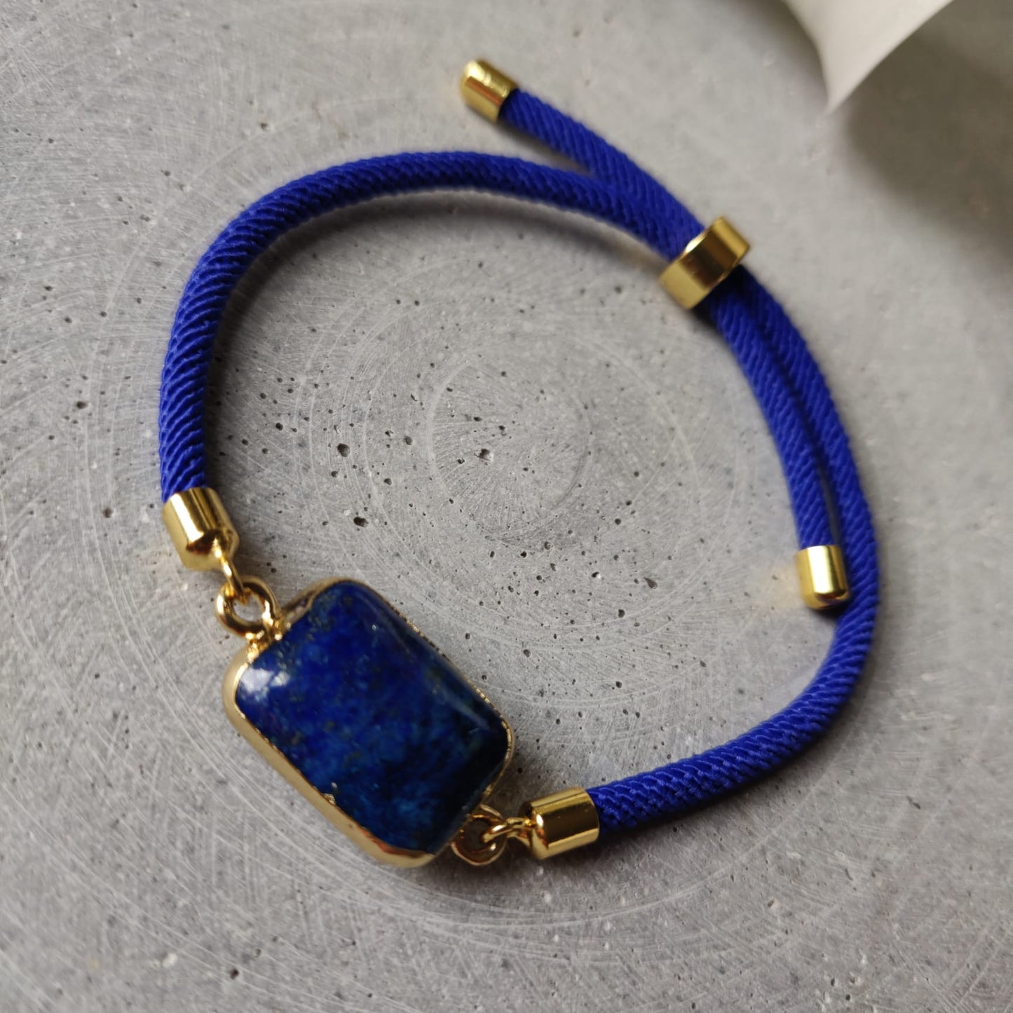 Lapis Lazuli Adjustable Bracelet on a Twisted Cord