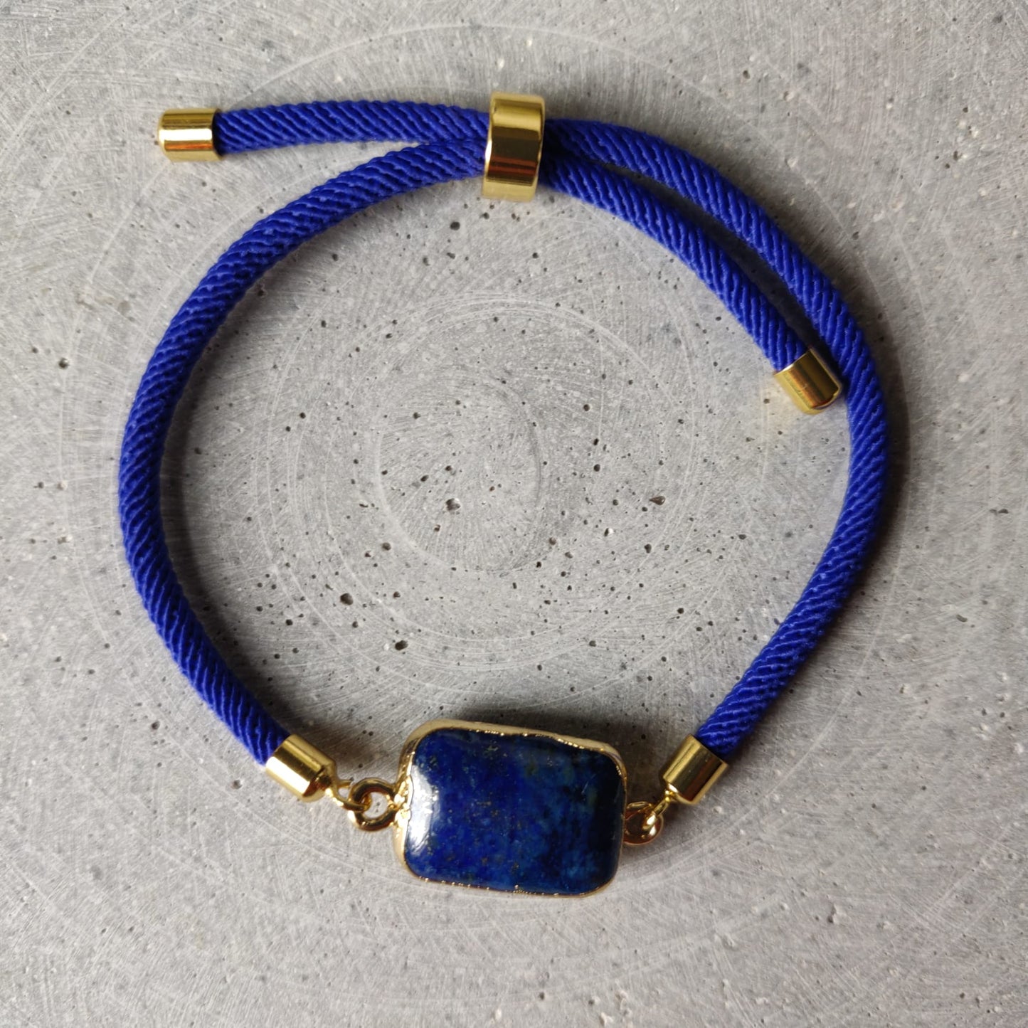 Lapis Lazuli Adjustable Bracelet on a Twisted Cord