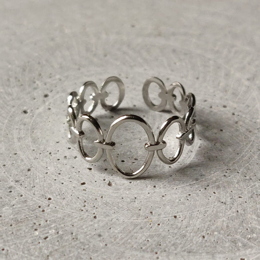 Oval Link Stainless Steel Adjustable Ring