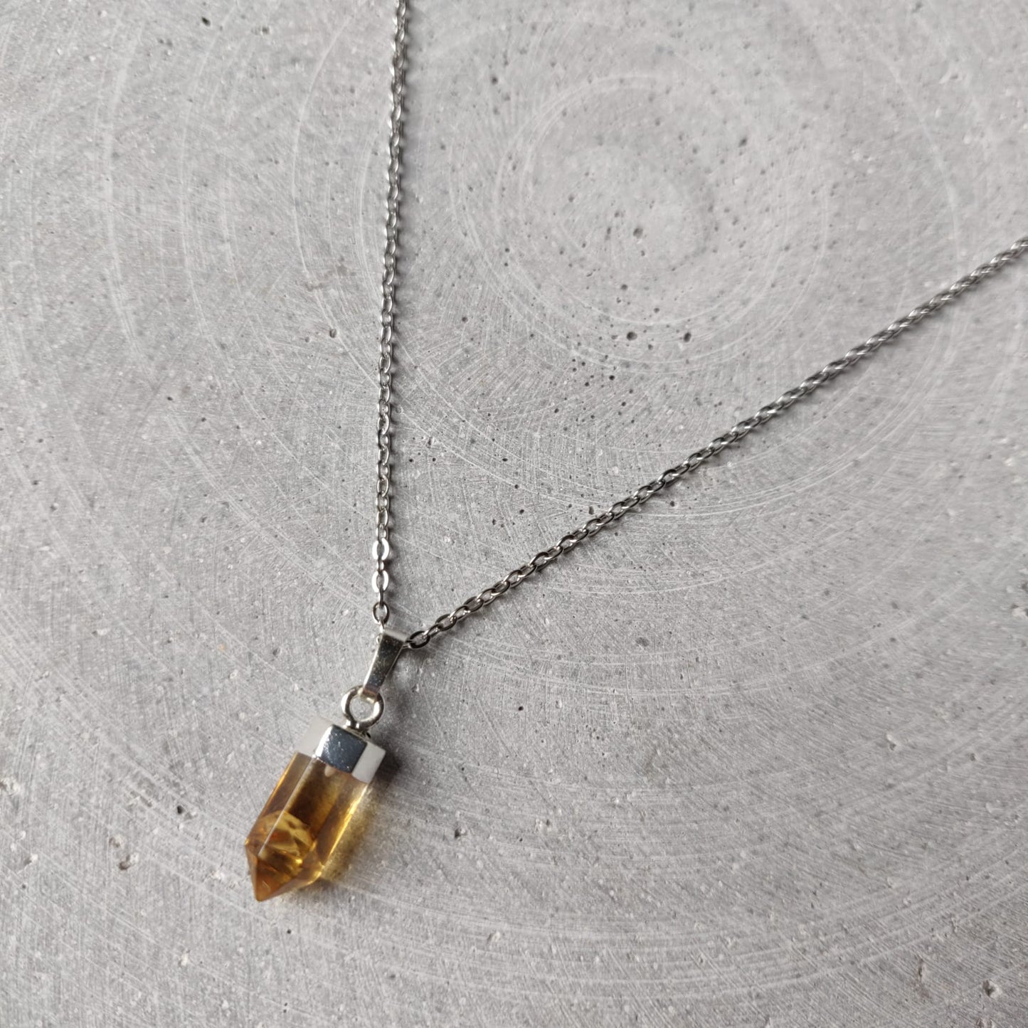 Citrine Crystal Point Necklace