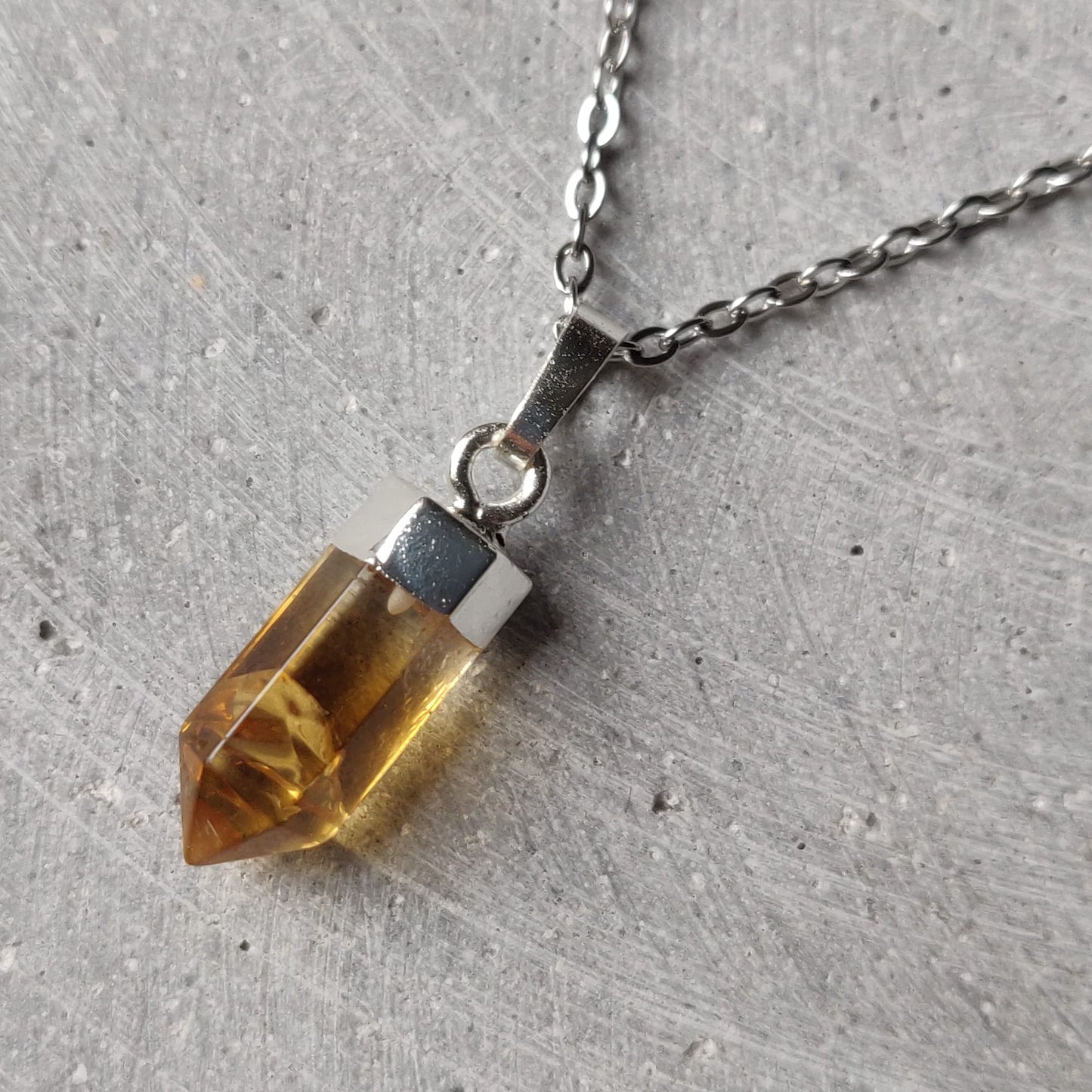 Citrine Crystal Point Necklace