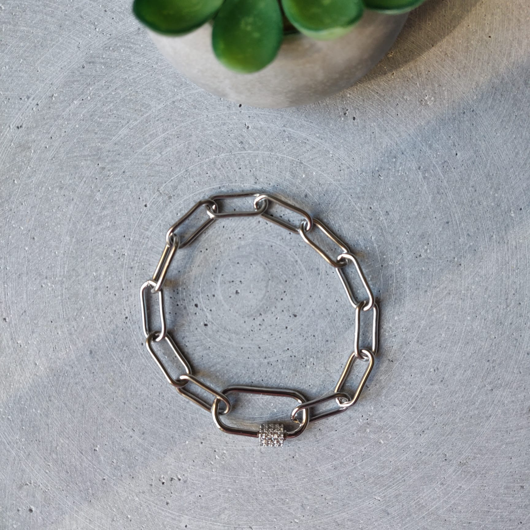 Paperclip Chain Stainless Steel Bracelet - Silver