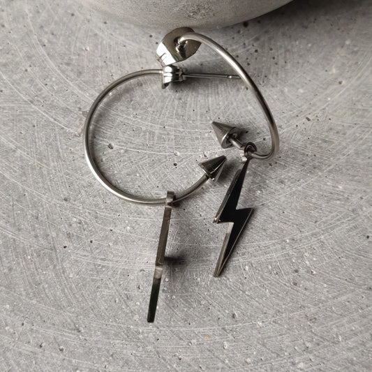 Lightning Bolt Dangle Earrings Stainless Steel