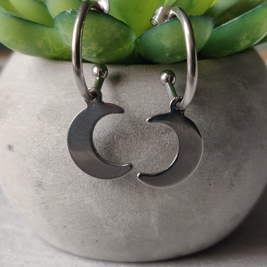 Moon Stainless Steel Earrings