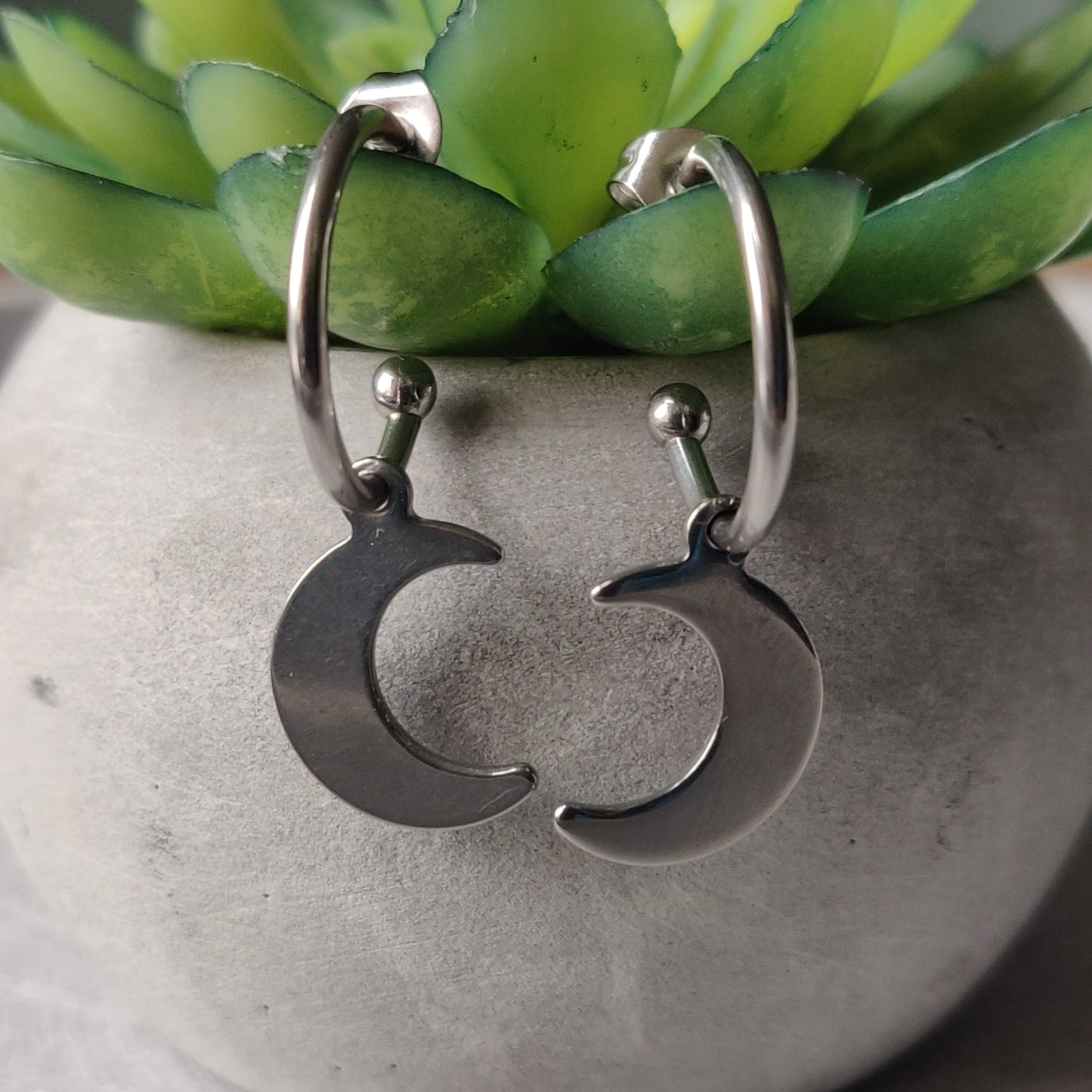 Moon Stainless Steel Earrings