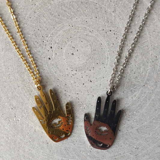 Hand Of Protection Stainless Steel Necklace