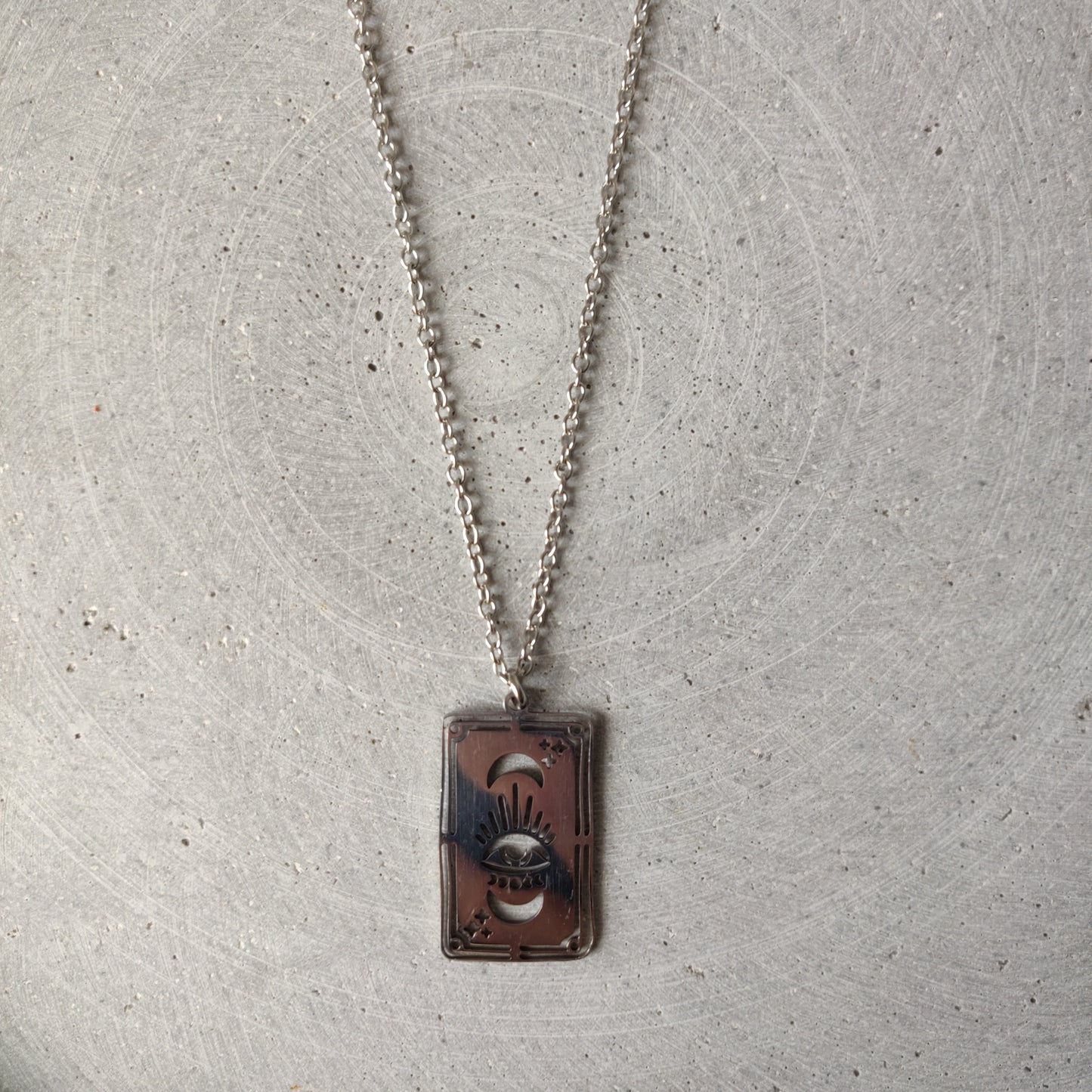 Eye Moon Stainless Steel Necklace