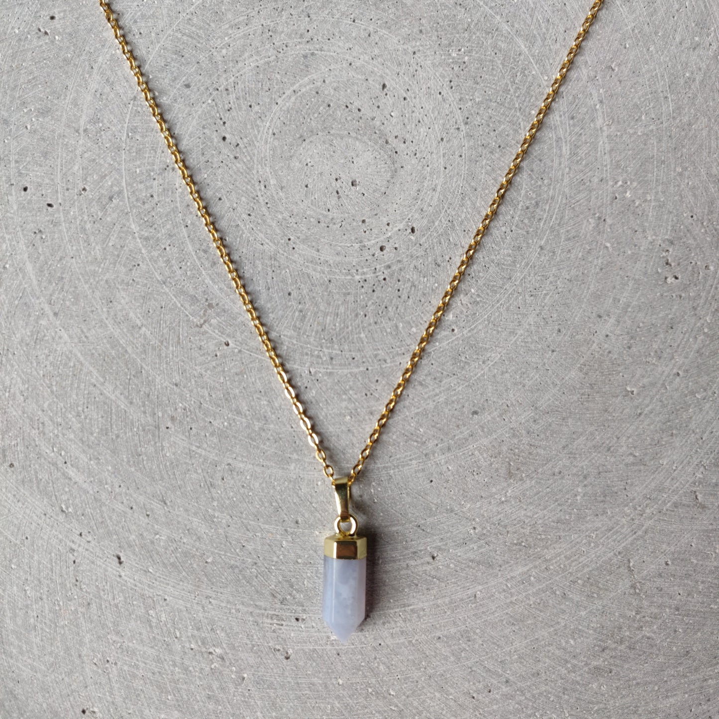Blue Lace Agate Point Necklace