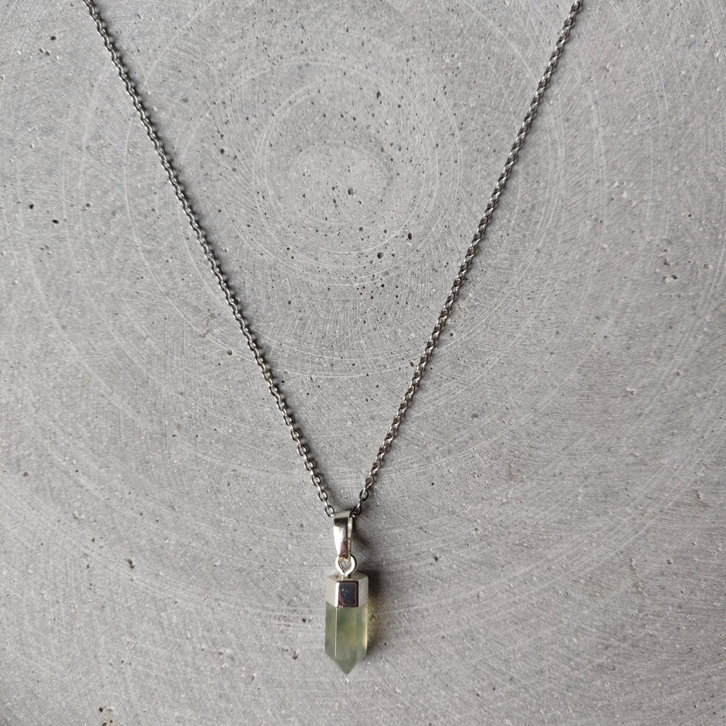 Prehnite Point Necklace