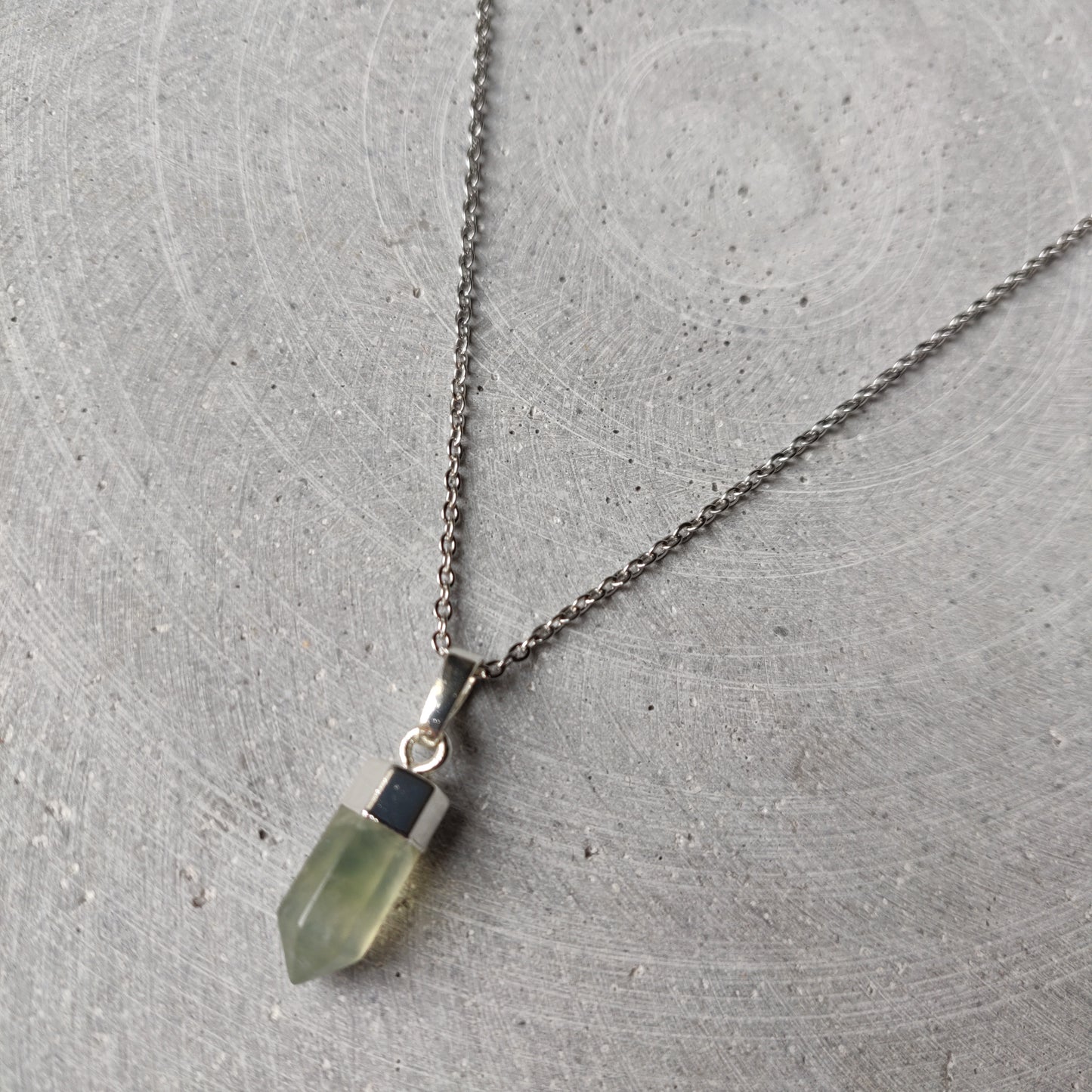 Prehnite Point Necklace
