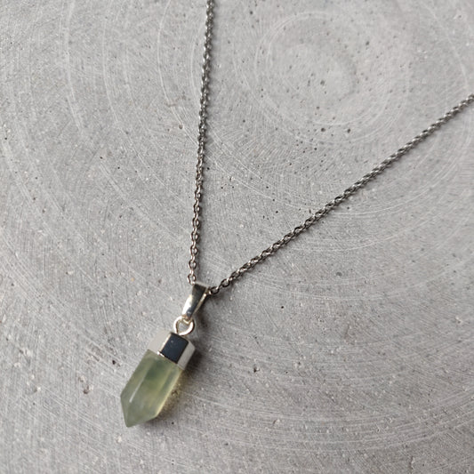 Prehnite Point Necklace