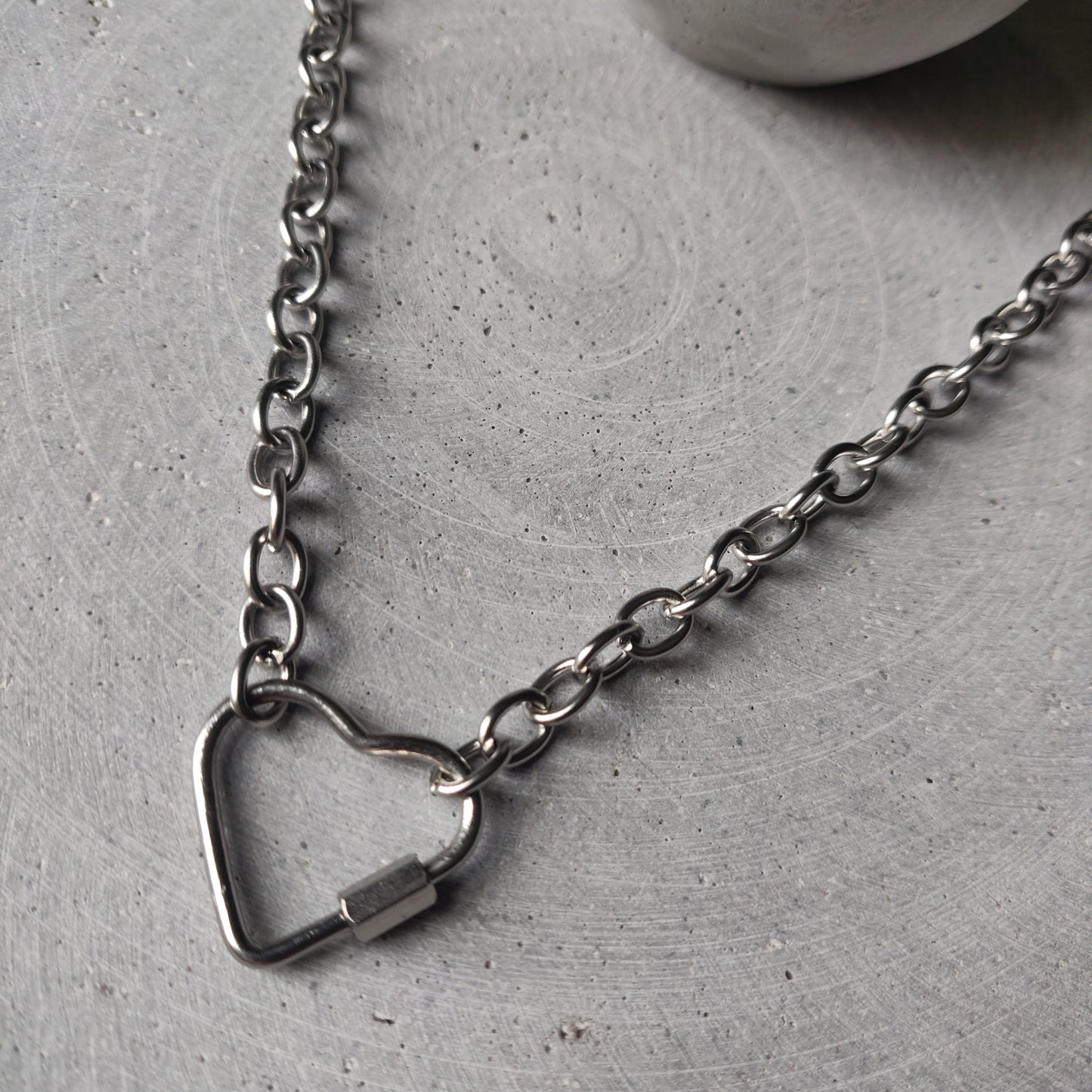 Stainless Steel Heart Clasp Necklace