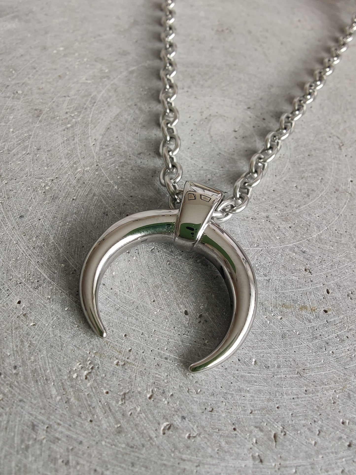 Large Crescent Moon Stainless Steel