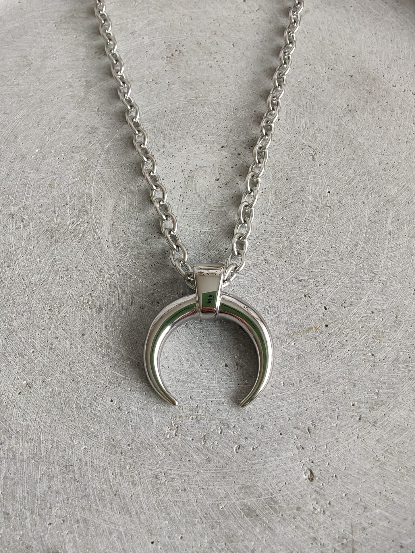 Large Crescent Moon Stainless Steel