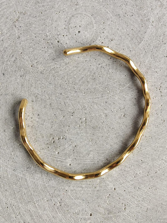 Wave Bangle Gold Tone Stainless Steel
