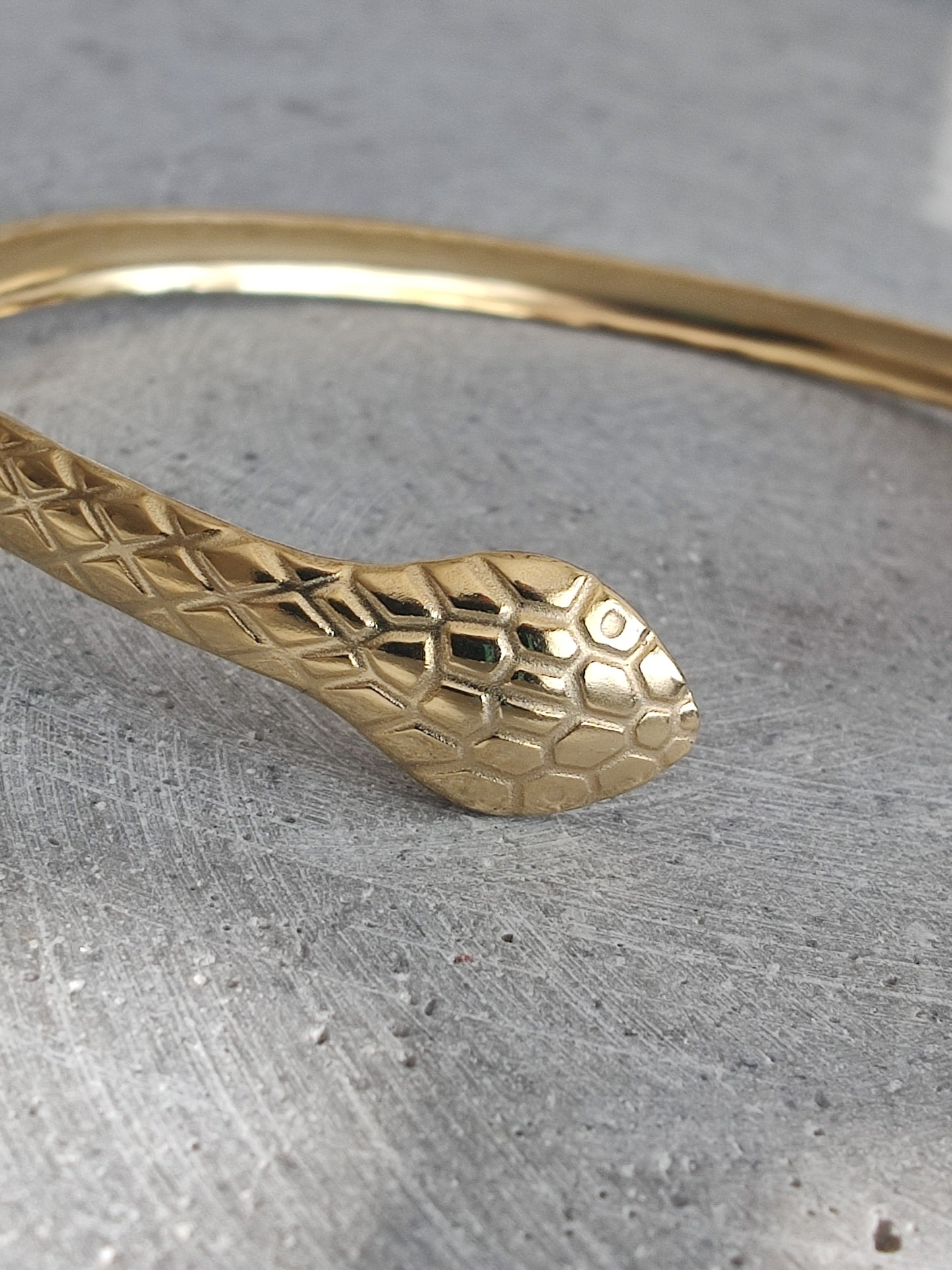 Snake Gold Tone Stainless Steel Adjustable Bangle