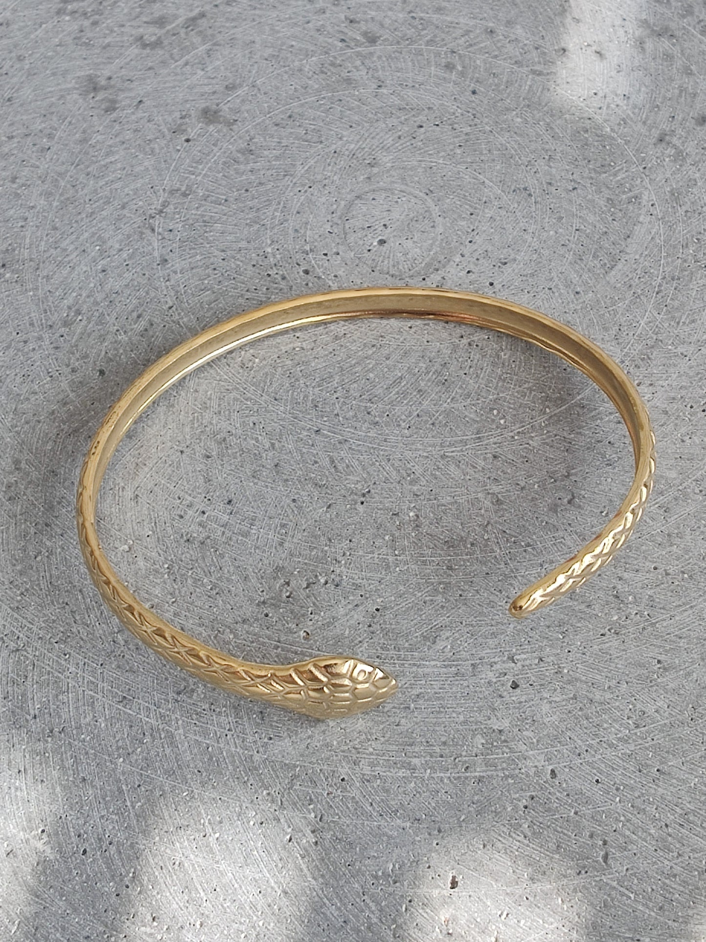 Snake Gold Tone Stainless Steel Adjustable Bangle