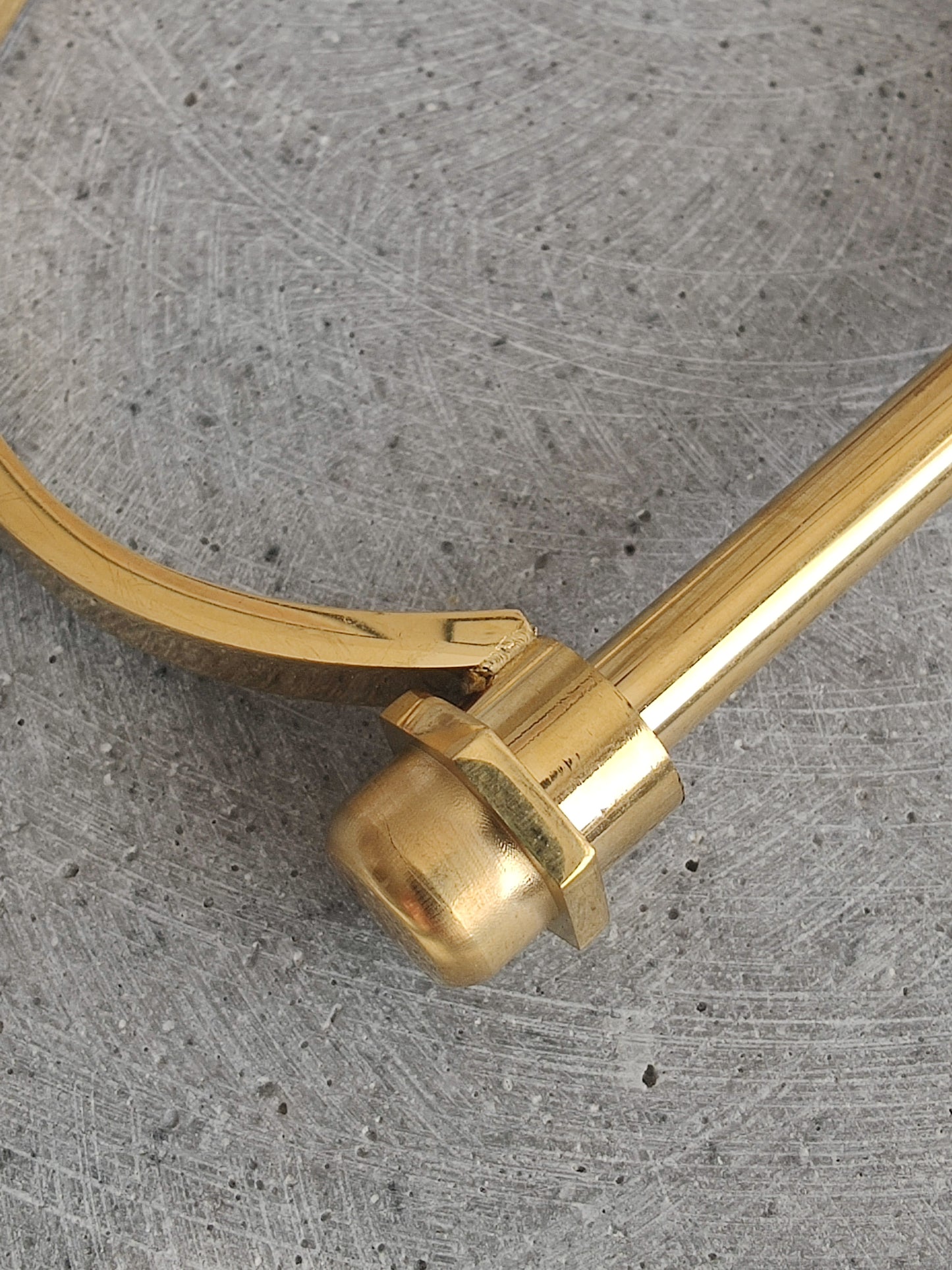 D-Shape Screw and Bolt Gold Tone Stainless Steel Bangle
