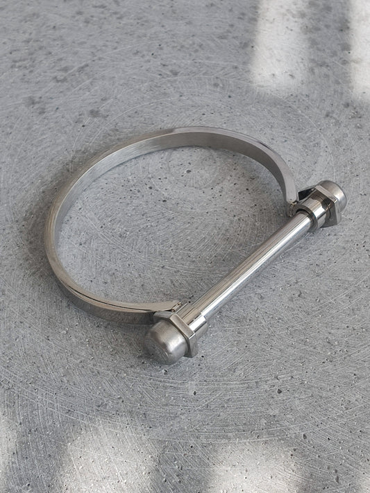 D-Shape Screw and Bar Stainless Steel Bangle