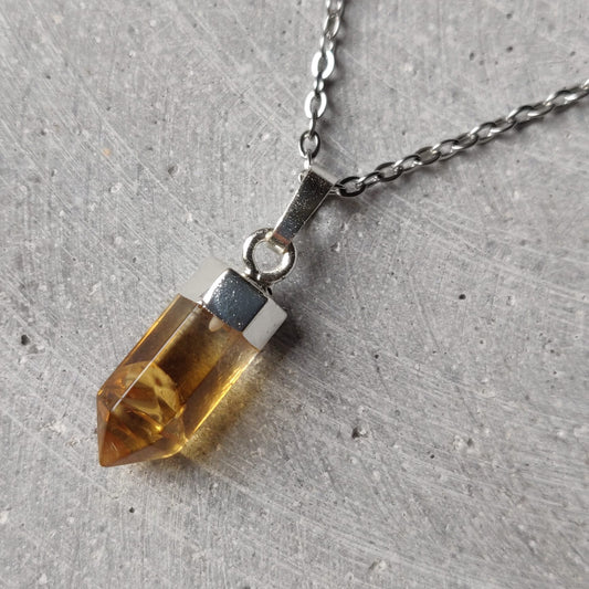 Citrine Crystal Point Necklace