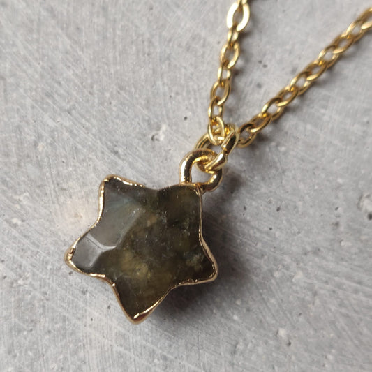 Labradorite Star Crystal Necklace