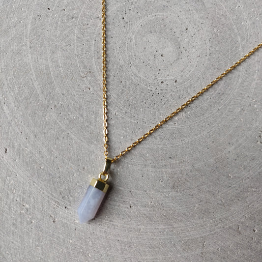 Blue Lace Agate Point Necklace